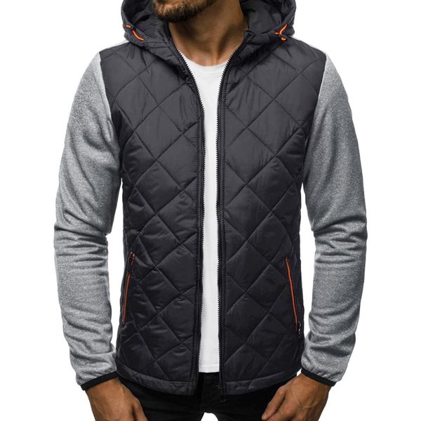 

feitong men sweatshirt casual long sleeve patchwork hoodie men hooded tee outwear moleton masculino, Black