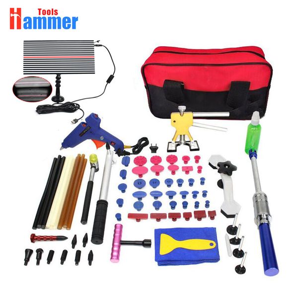 

paintless hail repair dent puller lifter pdr king tools t bar damage removal glue kit led lamp