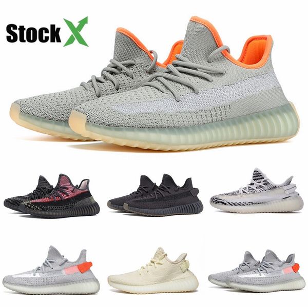 

lundmark светоотражающие kanye west роскошные обувь gid green конструкторы повседневная обувь v2 облако белый черный статический полный свет