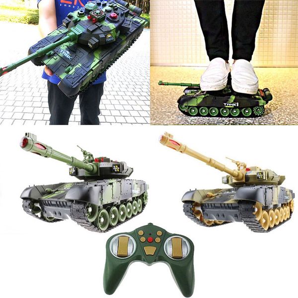 

large remote control tank charging battle launching off-road tracked remote control car boy children's toy car