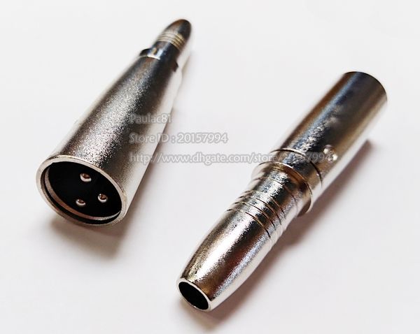 Microfono XLR 3 pin maschio a 6,35 mm stereo femmina adattatore per connettore MIC/2 pezzi