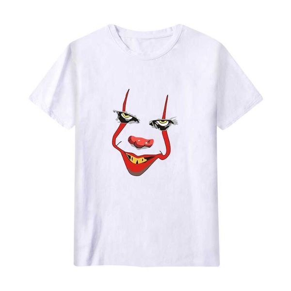 

clown custom halloween pennywise t shirt women tee funny it movie t-shirt femme summer stephen king printed tshirt, White;black