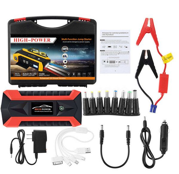 

89800mah car jump tarter pack boo ter lcd 4 u b charger battery power bank new