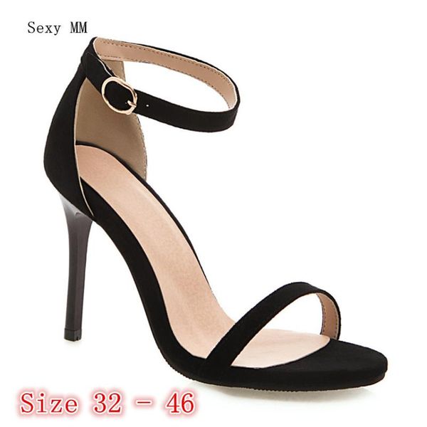 

women gladiator sandals high heels peep toe pumps summer shoes woman high heel sandals plus size 32 33 - 40 41 42 43 44 45 46, Black
