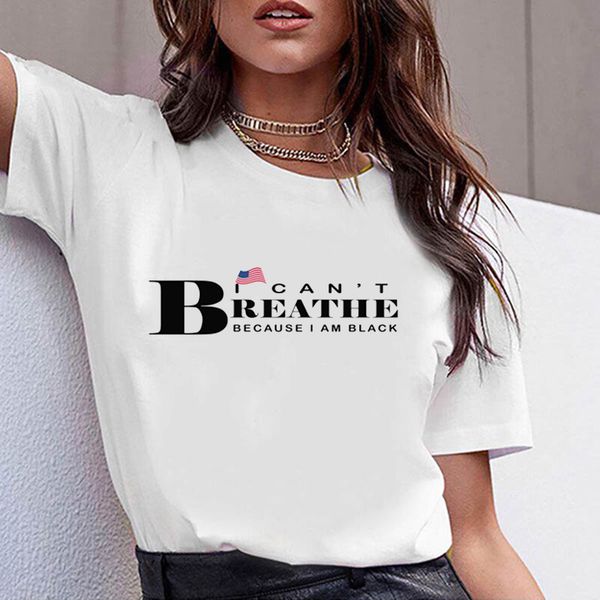 

я не могу дышать футболку для женщин черный живет вещество слоган футболки лето с коротким рукавом хлопок tee 2pcs, White