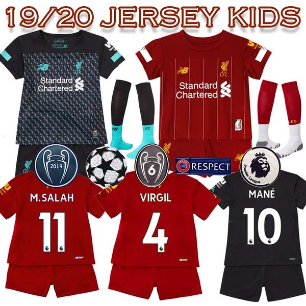 

Liverpool 13 kid kit home third 100 fa t hipping occer jer ey m alah virgil a becker mane firmino football hirt, Black;brown