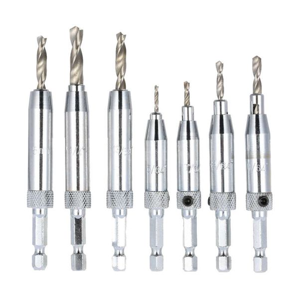 

7pcs self centering door hinge wood drill bit set hole puncher 5/64-1/4 inch