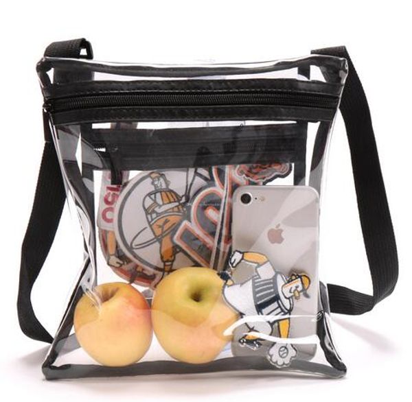 

the new clear crossbody purse bag for sports of man approved clear shoulder tote bag. stadium approved for sports events on sale, Black;white