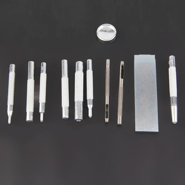 

11pcs metal leather craft tool die hole punch snap fastener installation kit rivet setter base fixing set for diy buttons