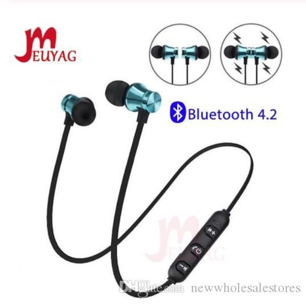 

uk wholesale magnetic wireless bluetooth earphone xt11 music headset phone neckband sport earbuds earphone with mic for iphone samsung