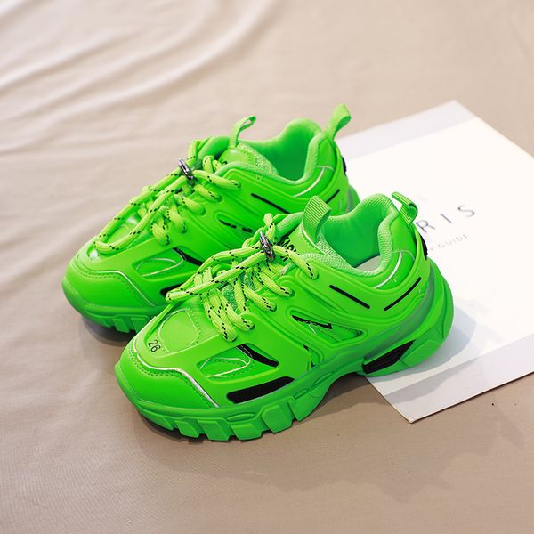 

Autumn 2019 Boys Girls Fashion Casual Sneakers Toddler/Little/Big Kid Lace-Up Microfiber Leather Trainers Children School Shoes