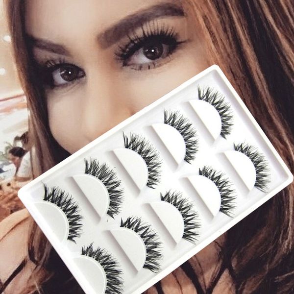 

amazing 5 pairs fashion black crisscross false eyelashes lashes voluminous eye lashes soft natural fake eyelashes faux cils