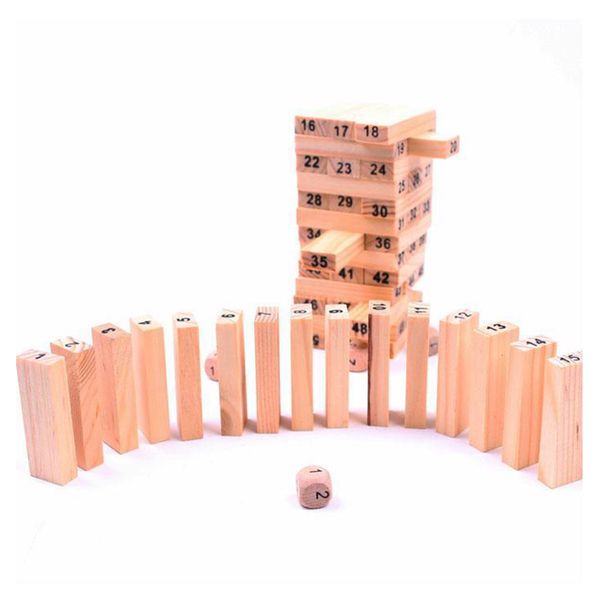 

children educational toys dumpling blocks dominoes small digital layer stacking toys boxed 54 tablets to send 4 dice toys 1