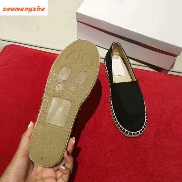 

new saleembroidered straw shoes off tiger head lazy shoes couple shoes, Black