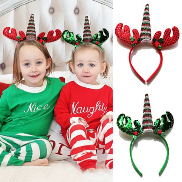 

2019 christmas headband women kids girl xmas reindeer antlers headband costume headwear hair accessories