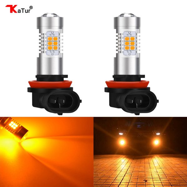 

katur new arrival 2x h8 h11 h16jp car led car fog light driving driving running led light bulb yellow orange 6000k white