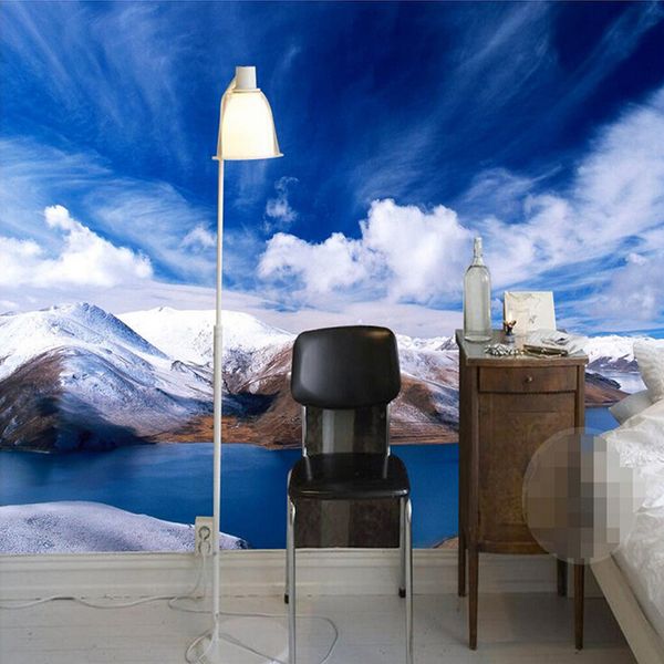 

drop shipping custom 3d p wallpaper snow mountain nature landscape background wall painting mural wallpapers