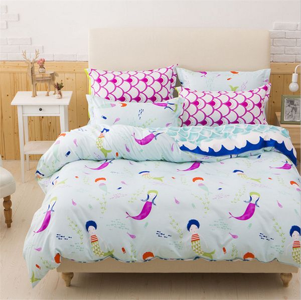 Mermaid Bedding Set Colourful Bed Linen Set Twin Full Queen King