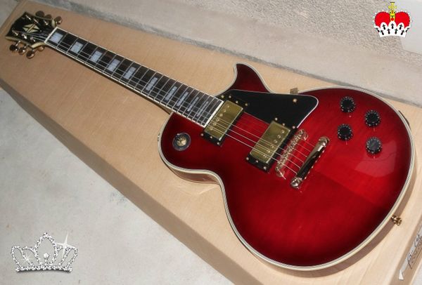 

new fdlp-3009 wine red color solid body with binding gold hardware lp electric guitar ,ing
