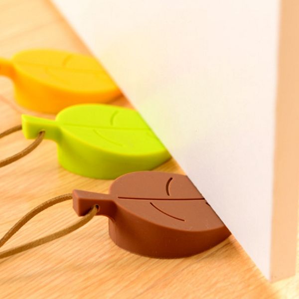 

candy color door ssilicone leaves style wedge protection baby safety ser d08c