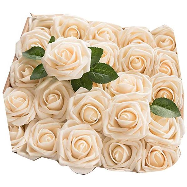 

artificial flowers blush roses 50pcs real looking fake roses for diy wedding bouquets centerpieces party home decorations