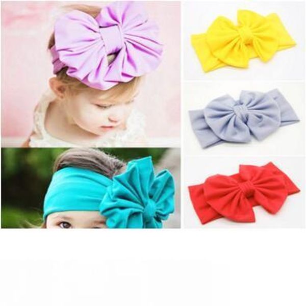 

new baby girls bow headbands europe style big wide bowknot hair band 10 colors children hair accessories kids headbands hairband, Silver