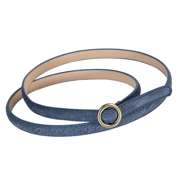 

elisfashion genuine pigskin narrow leather belt luxury strap dress & skirt belts fashion women classic magolden round buckle, Black;brown