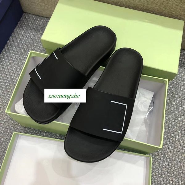 

topsummer designer off прогулочной обуви крытый пляж тапочки белой печать пару обуви с коробкой, Black