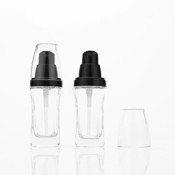 Acheter 30ml Bouteille En Verre Transparent Avec Pompe Noire Pour Lotion Essentielle Oli Crème Hydratante Pour Le Visage Eau Liquide Crème F1945 De