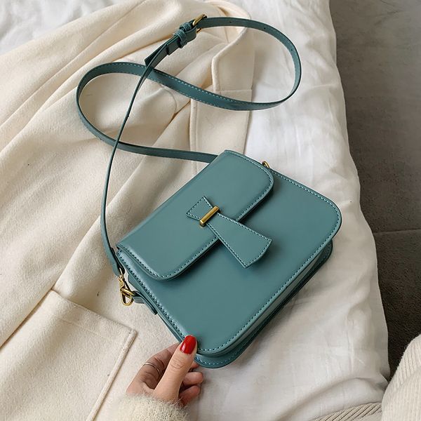 

fashion wild small square bag girl bag simple solid color shoulder portable coin purse casual diagonal female green