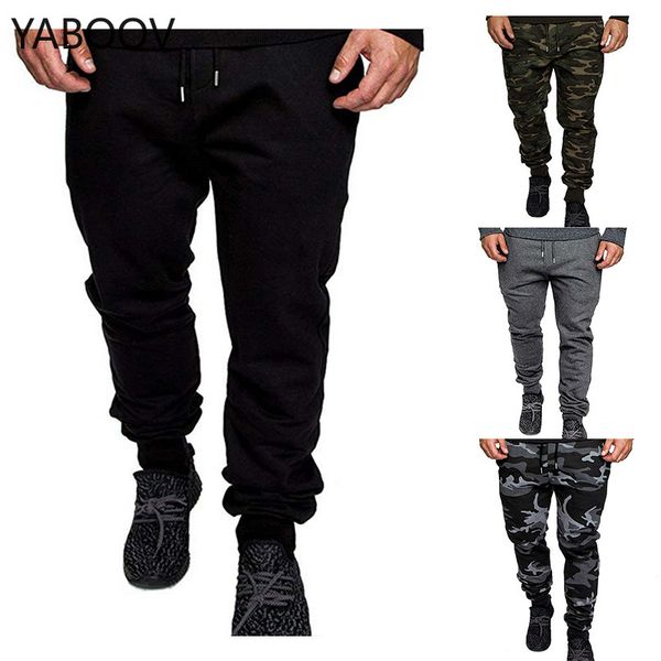 

mens pencil pants casual overalls men's joggers sweatpants slim fit camouflage cargo trousers harem hip hop pants men streetwear, Black