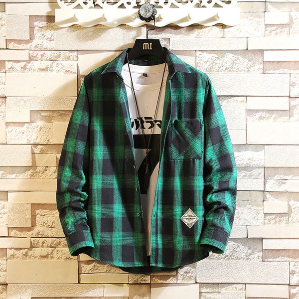 

red green plaid shirt men cotton long sleeve mens dress shirt men business formal shirts mens clothing winter 50cs, White;black