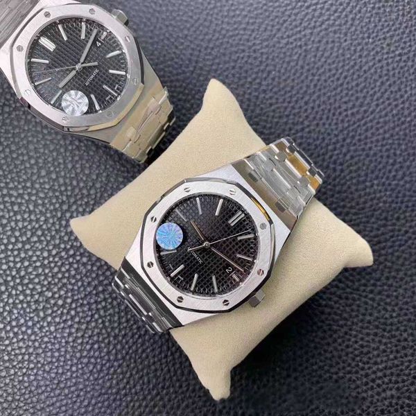 

watches 40mm stainless steel mineral tempered glass mirror octagonal fashion 2813 no box no cotton bag wristwatches, Slivery;brown