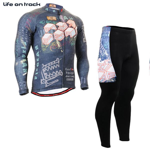 

three-dimensional graphic printing gray color men tights mountain biking & bottom long sleeve bicycle cycling strava jersey, Black;red
