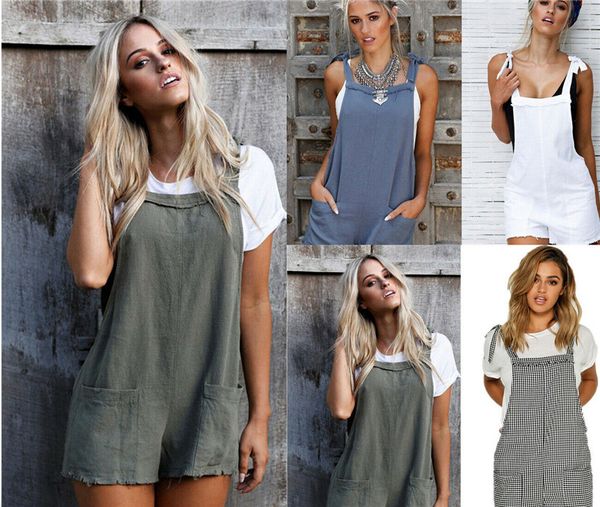 

hirigin women casual loose overalls lady jumpsuit strap dungaree oversized summer party wear, Black;white