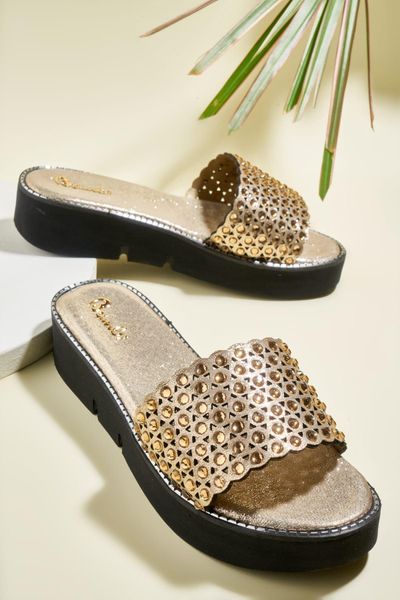

bambi lame women slippers h0635075036, Black