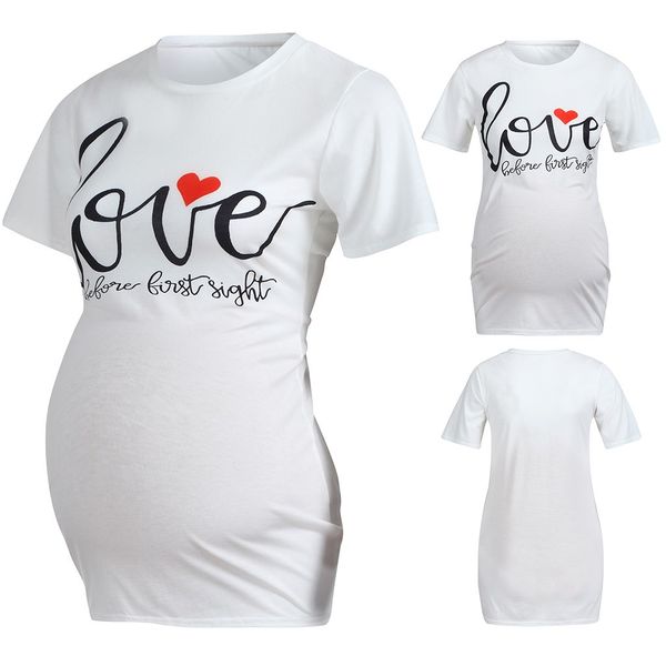 

clothes for pregnant women Maternity Short Sleeve Letter Tops T-shirt Lady's Pregnancy Clothes Dropshipping