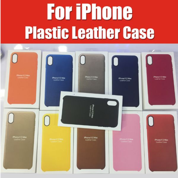 

Pla tic button for iphone 8 plu x max ca e pu leather official logo protection cover for iphone x x xr ca e with box
