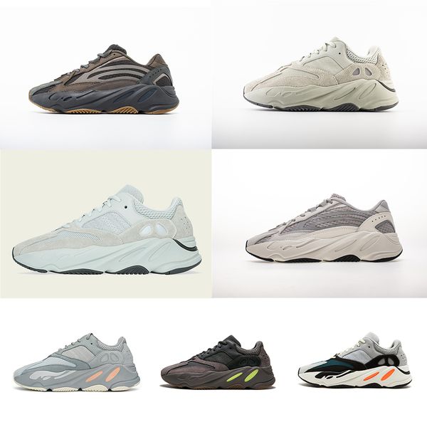 

with box kanye west sneakers yeezy yeezys yeezzy yeezus 700 v2 wave runner vanta solid designer men women running shoes, Black