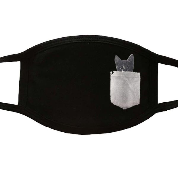 

cute kawaii cat печати маски мультфильм гроот рот лица рот заглушает моющийся многоразовый soft пыле anti-dust mouth черные маски thfzr