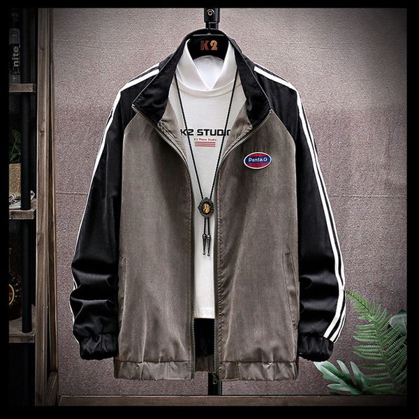 

spring patchwork block sweatshirt jackets for men autumn hip hop japanese hoodies streetwear loose casual hooded jacket, Black;brown