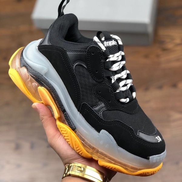 

paris triple s transparent bottom designer shoes luxury low-sneakers triple s men and women dad sports training running shoes 36-45, White;red