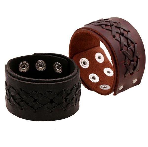 

20pcs/lot leather wrist band bracelet arm cuff retro style cowboy armband bracers bangle armlet punk body jewelry cosplay, Black