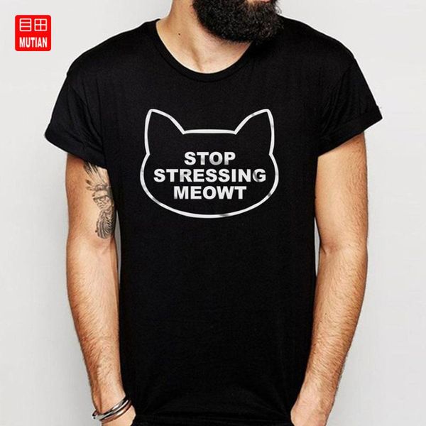 

sstressing meowt love cats t shirt, White;black