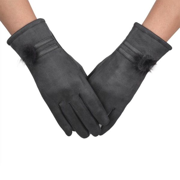 

women gloves winter warm soft wrist gloves mittens women' genuine leather fashion touchscreen gloveshigh quality, Blue;gray
