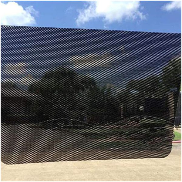 

2 pack car side window sunshade sticker black reusable perforated static cling electrostatic self-adhesive vehicle ss001