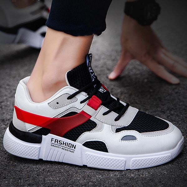 

men's casual sneakers teenagers male trainers youth sport boys summer training footwear black outdoor walking gym
