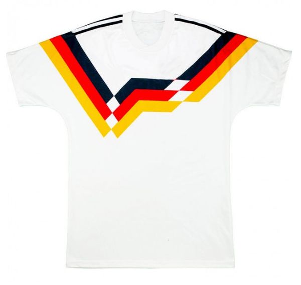 

1988-90 west germany home shirt retro soccer jersey matthÃ¤us klinsmann vÃ¶ller hÃ¤Ãler brehme thon littbarski 89 99 classic old football shirt, Black;yellow