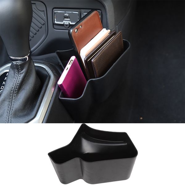 

abs black car gear storage box storage tray organizer for jeep renegade 2015 up interior accessories