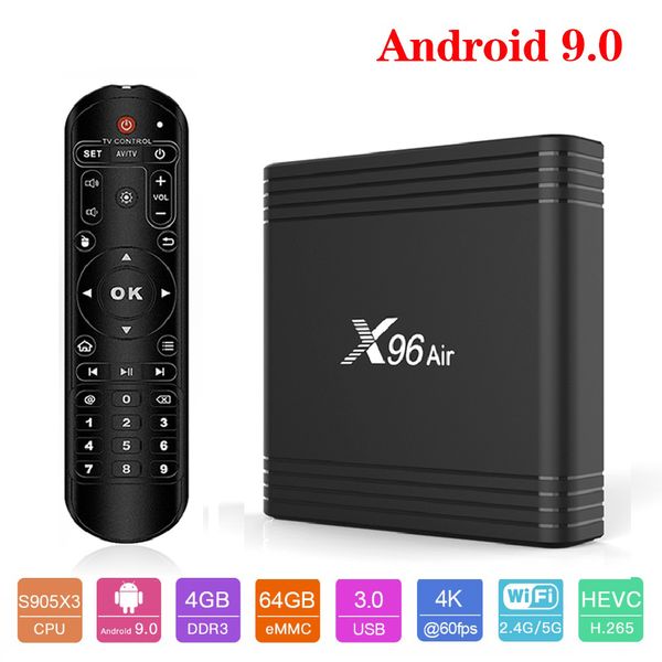 New Arrvial X96 Air 2G16G 4G 32G Android 9.0 TV Box Amlogic S905X3 8K TV Box Quad Core 2.4G 5GHZ PK X96 H96 MAX